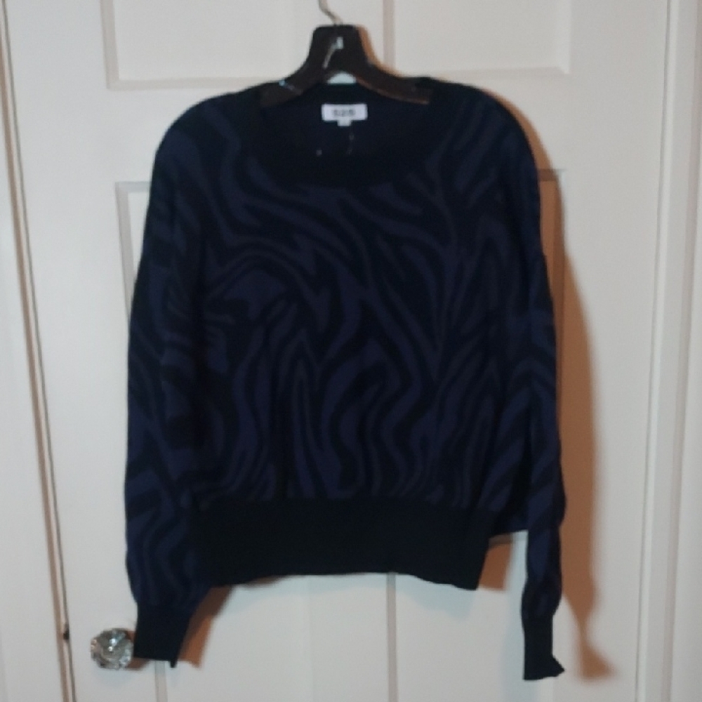 525 America Anthropologie Knit Sweater Short Set Black Purple Large